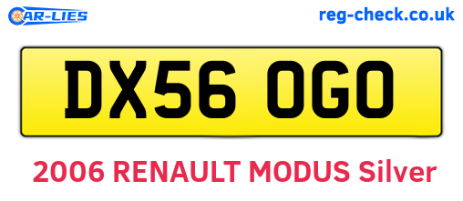 DX56OGO are the vehicle registration plates.