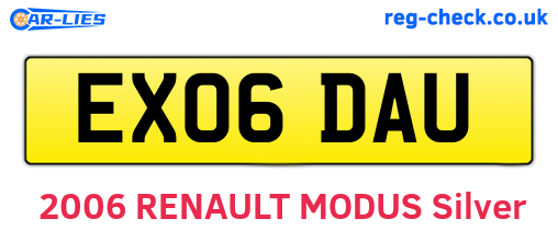 EX06DAU are the vehicle registration plates.