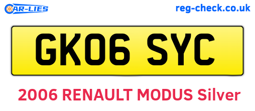GK06SYC are the vehicle registration plates.