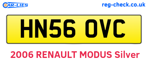 HN56OVC are the vehicle registration plates.