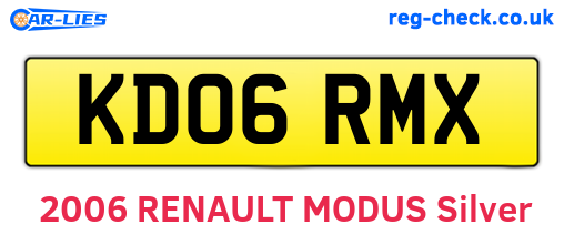 KD06RMX are the vehicle registration plates.