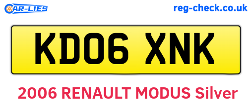 KD06XNK are the vehicle registration plates.