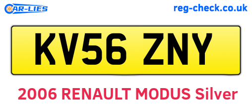 KV56ZNY are the vehicle registration plates.