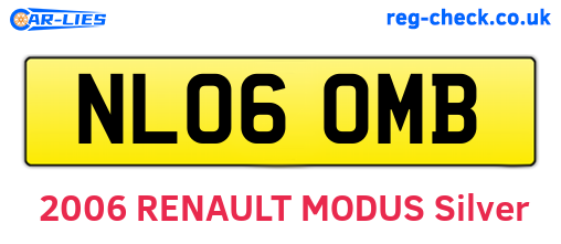 NL06OMB are the vehicle registration plates.