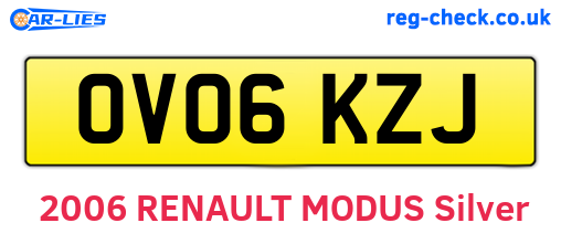 OV06KZJ are the vehicle registration plates.