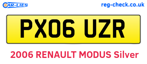 PX06UZR are the vehicle registration plates.