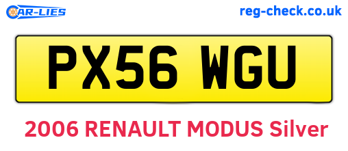PX56WGU are the vehicle registration plates.