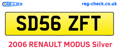 SD56ZFT are the vehicle registration plates.