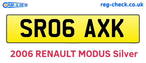 SR06AXK are the vehicle registration plates.