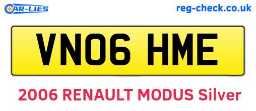 VN06HME are the vehicle registration plates.