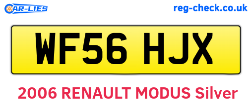 WF56HJX are the vehicle registration plates.