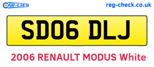 SD06DLJ are the vehicle registration plates.