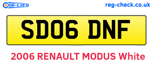 SD06DNF are the vehicle registration plates.