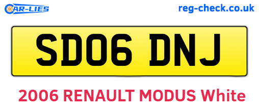 SD06DNJ are the vehicle registration plates.