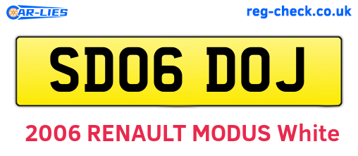 SD06DOJ are the vehicle registration plates.