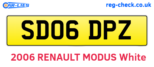 SD06DPZ are the vehicle registration plates.