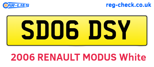SD06DSY are the vehicle registration plates.