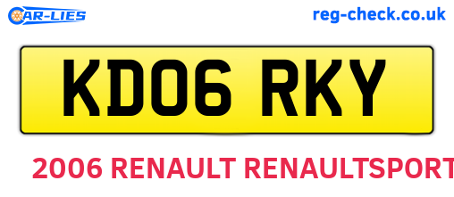 KD06RKY are the vehicle registration plates.