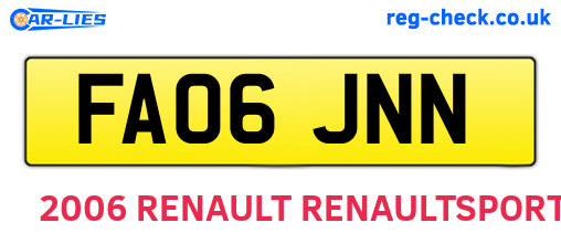 FA06JNN are the vehicle registration plates.