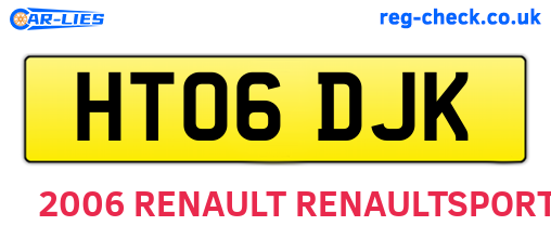 HT06DJK are the vehicle registration plates.