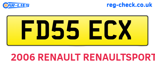 FD55ECX are the vehicle registration plates.