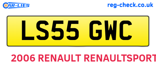LS55GWC are the vehicle registration plates.