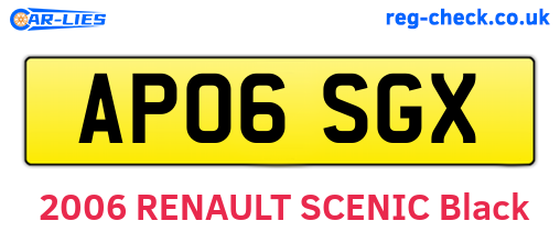 AP06SGX are the vehicle registration plates.