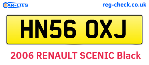 HN56OXJ are the vehicle registration plates.