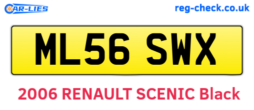 ML56SWX are the vehicle registration plates.