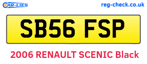 SB56FSP are the vehicle registration plates.