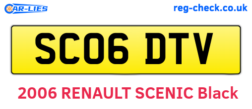 SC06DTV are the vehicle registration plates.