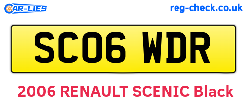 SC06WDR are the vehicle registration plates.