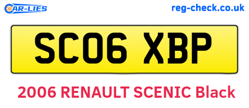 SC06XBP are the vehicle registration plates.