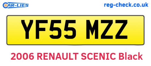 YF55MZZ are the vehicle registration plates.