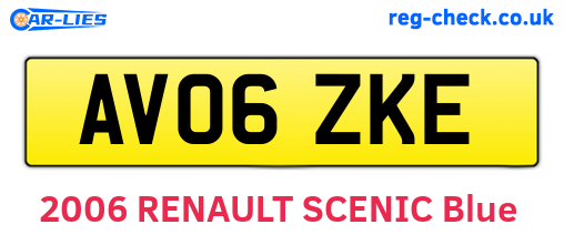 AV06ZKE are the vehicle registration plates.