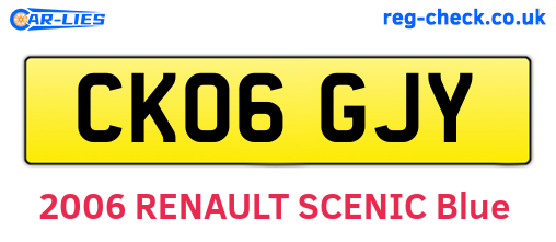CK06GJY are the vehicle registration plates.