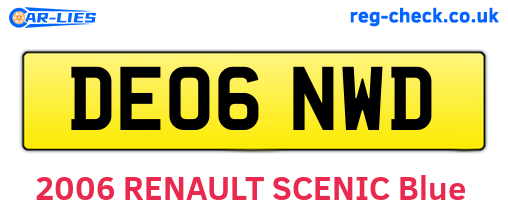 DE06NWD are the vehicle registration plates.