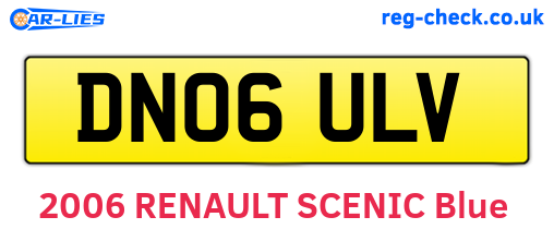 DN06ULV are the vehicle registration plates.