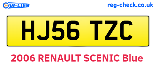 HJ56TZC are the vehicle registration plates.
