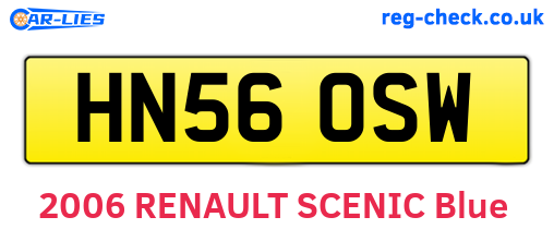 HN56OSW are the vehicle registration plates.