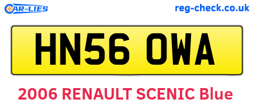 HN56OWA are the vehicle registration plates.