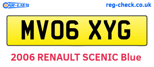 MV06XYG are the vehicle registration plates.