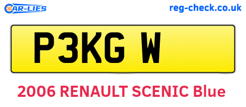 P3KGW are the vehicle registration plates.