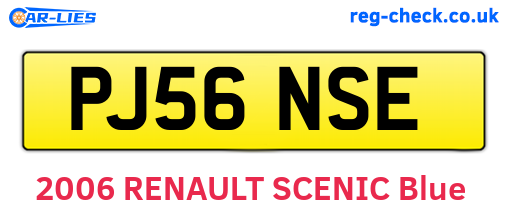 PJ56NSE are the vehicle registration plates.