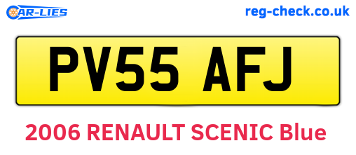 PV55AFJ are the vehicle registration plates.