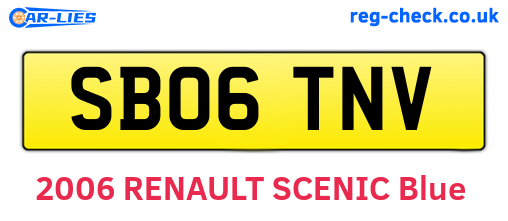 SB06TNV are the vehicle registration plates.