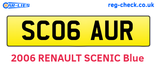 SC06AUR are the vehicle registration plates.