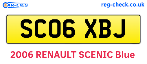 SC06XBJ are the vehicle registration plates.