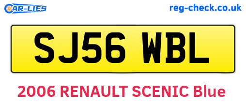 SJ56WBL are the vehicle registration plates.