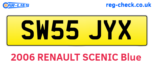 SW55JYX are the vehicle registration plates.